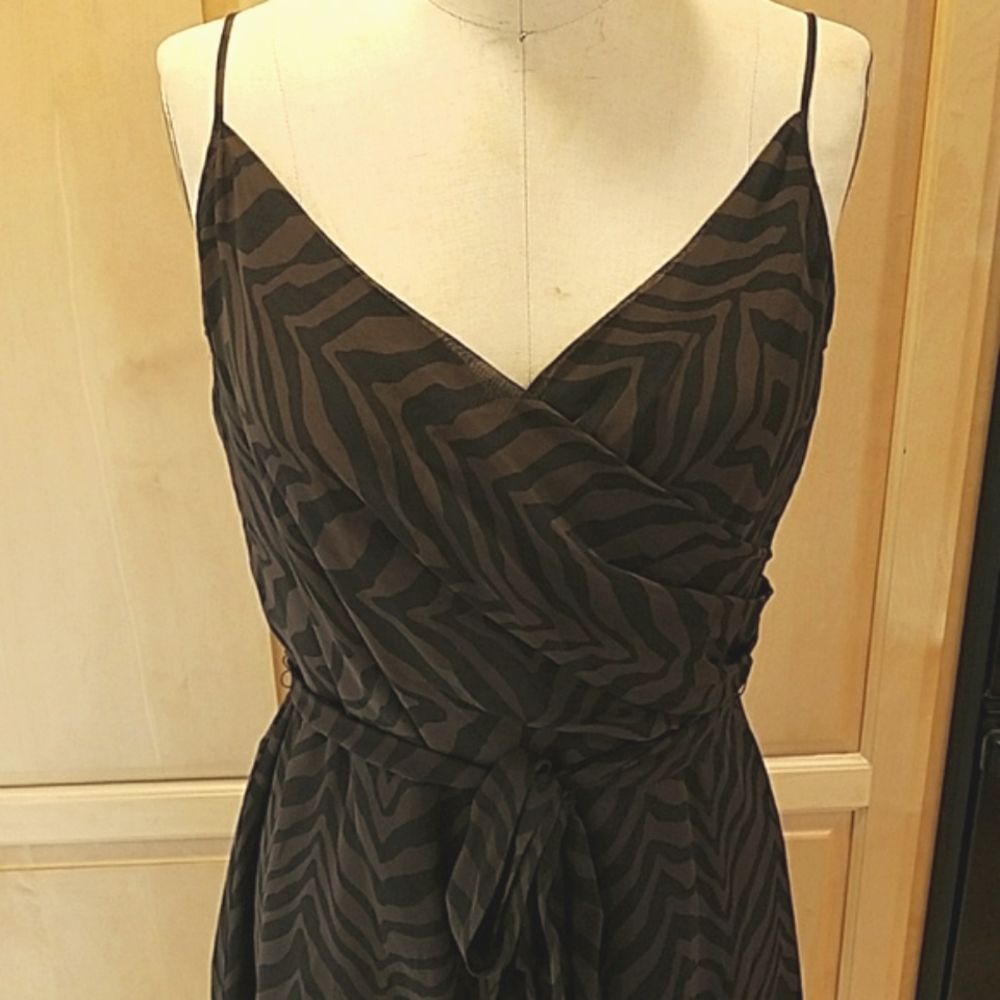Talbots silk chiffon animal print dress